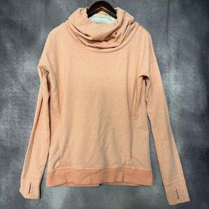 LULULEMON Stress Less Hoodie Funnel Cowl Neck‎ Hoodie Size 6 Peach